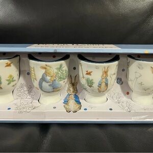 Easter Peter Rabbit Ceramic Egg Cups, Set of 4